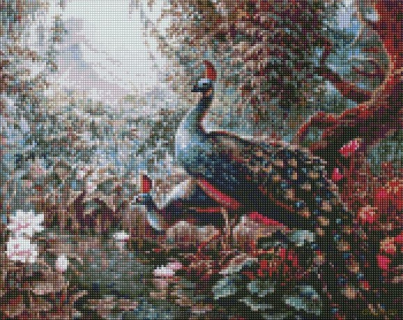 Diamentowa mozaika - Bajkowe pawie 40x50 cm