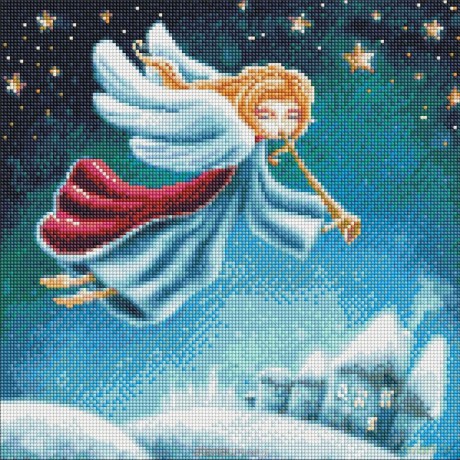 Diamentowa mozaika - Bożonarodzeniowy anioł 40x40