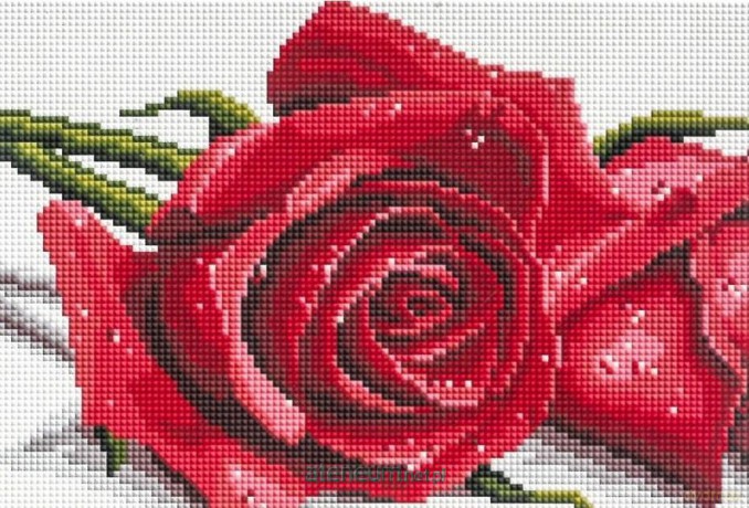 Diamentowa mozaika - Czerwone róże 20x30 cm