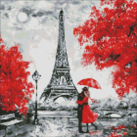 Diamentowa mozaika - Deszczowy Paryż 40x40 cm