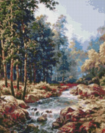 Diamentowa mozaika - Karpacka fontanna 40x50 cm