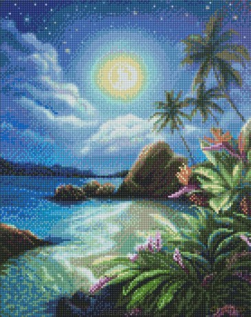 Diamentowa mozaika - Księżycowa noc 40x50 cm