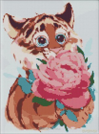 Diamentowa mozaika - Kwiaty dla mamy 30x40 cm