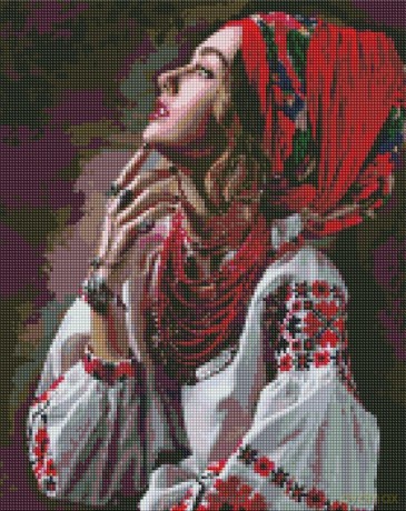 Diamentowa mozaika - Kwiaty-gwiazdki 40x50 cm