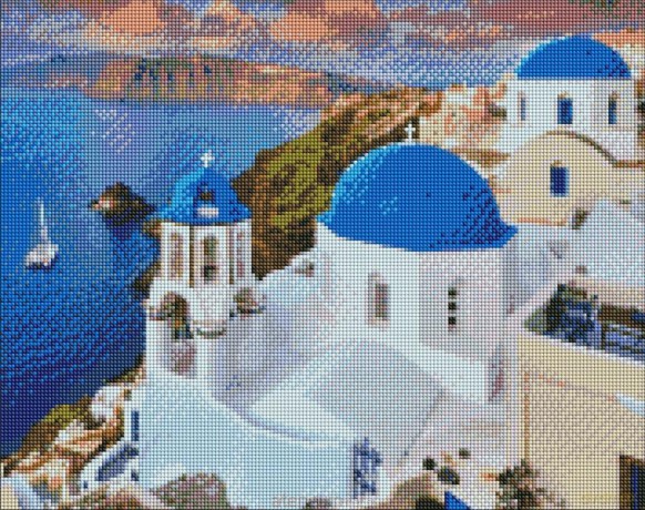Diamentowa mozaika - Malownicze Santorini 40x50 cm