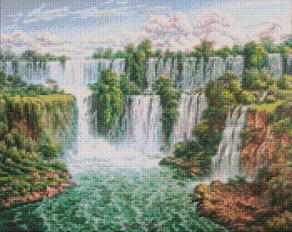 Diamentowa mozaika - Malowniczy wodospad 40x50 cm