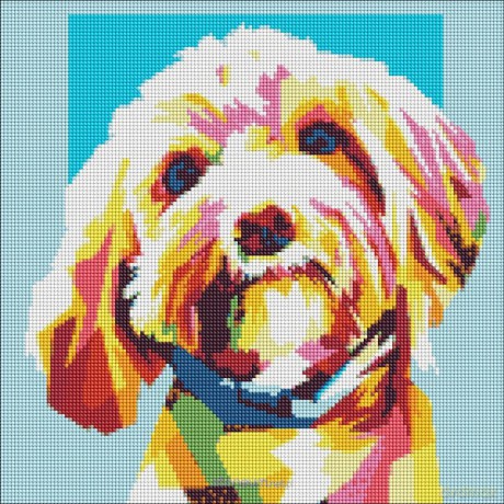 Diamentowa mozaika - Małe zwierzątko 40x40 cm