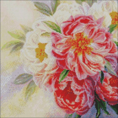 Diamentowa mozaika - Nastrój piwonii 40x40