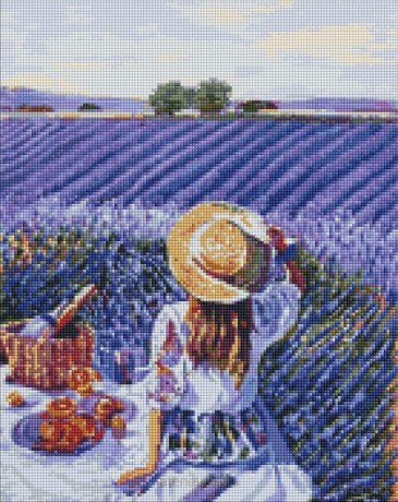 Diamentowa mozaika - Piknik lawendowy 40x50 cm