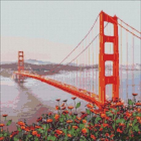 Diamentowa mozaika - Poranne San Francisco 40x40 cm