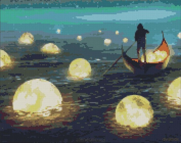 Diamentowa mozaika - Przystań księżycowa 40x50 cm