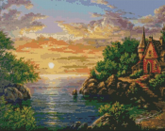 Diamentowa mozaika - Zachód słońca 40x50 cm
