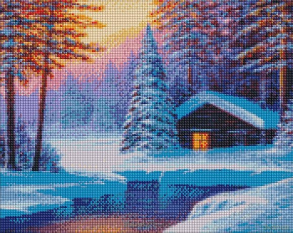 Diamentowa mozaika - Zimowa cisza 40x50 cm