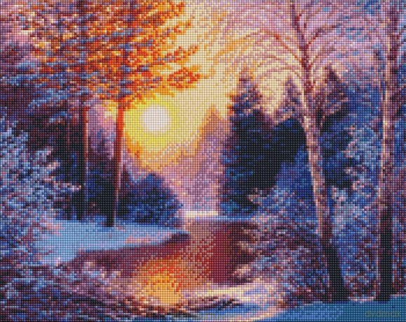 Diamentowa mozaika - Zimowy poranek 40x50 cm