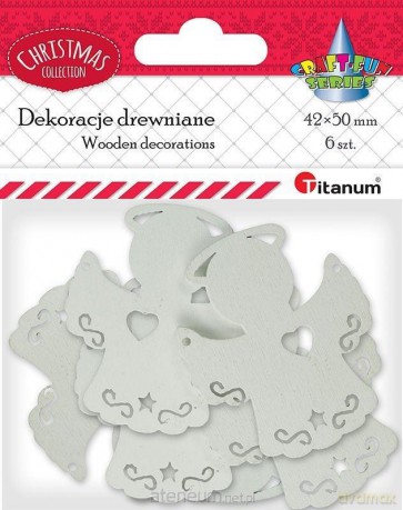 Drewniane anioły ażurowe 6 szt
