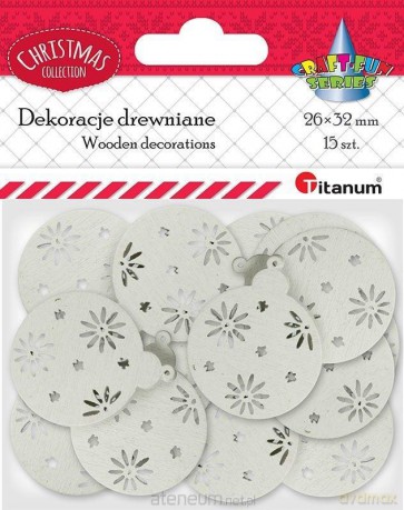 Drewniane bombki ażurowe 15 szt