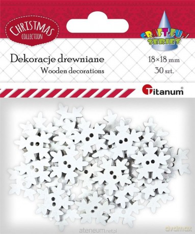Drewniane guziki płatki śniegu 30 szt