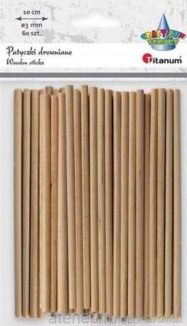 Drewniane patyczki okrągłe 3x100mm 60 szt