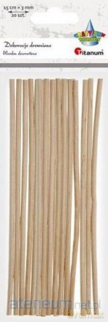 Drewniane patyczki okrągłe dekoracje 3x150mm 20 szt