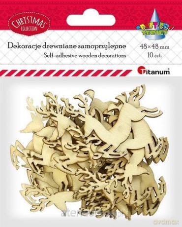 Drewniane renifery samoprzylepne 10 szt