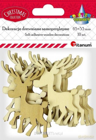 Drewniane renifery samoprzylepne 10 szt