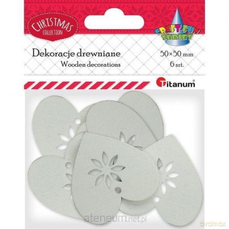 Drewniane serca ażurowe 50x50mm białe 6 szt