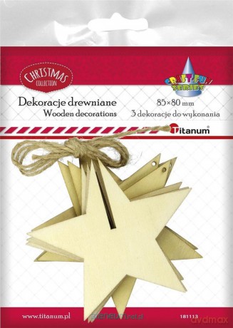 Drewniane zawieszki 3D gwiazdy 3 szt
