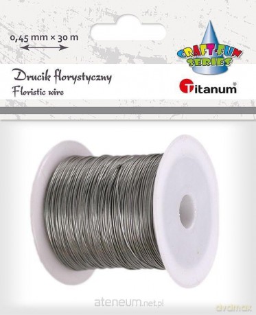 Drucik florystyczny 0,45mm x 30m serbrny
