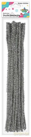 Druciki metalizowane 0,6x30 cm 30 szt srebrne