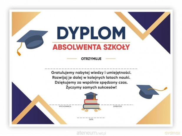 Dyplom A4 absolwenta szkoły - Birety 30 szt