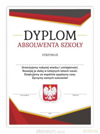 Dyplom A4 absolwenta szkoły - Orzeł 10 szt