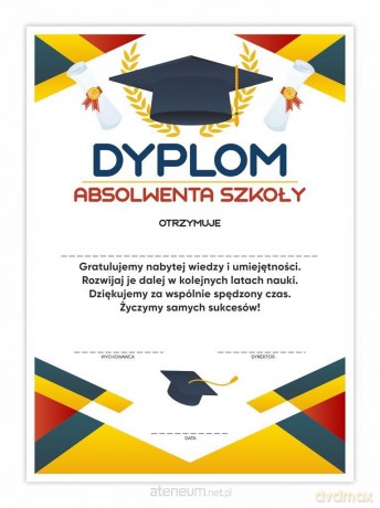 Dyplom A4 absolwenta szkoły - Uroczystość 30 szt