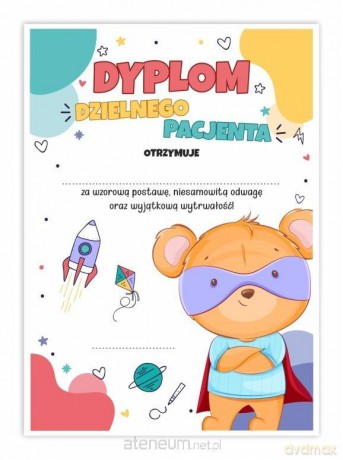 Dyplom A4 dzielnego pacjenta - Super Miś 10 szt