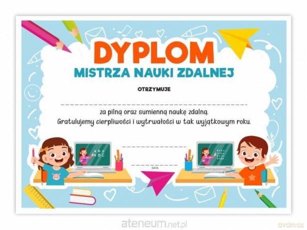 Dyplom A4 mistrza nauki zdalnej - Nauka 10 szt