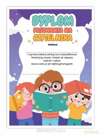 Dyplom A4 pasowania na Czytelnika 5 szt