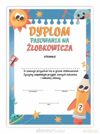 Dyplom A4 pasowania na Żłobkowicza - Kosmos 5 szt
