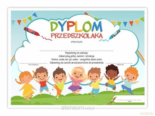 Dyplom A4 przedszkolaka - Zabawa 10 szt