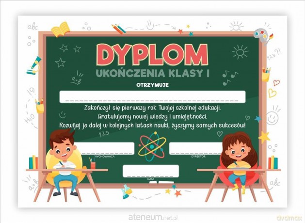 Dyplom A4 ukończenia klasy pierwszej Tablica 30 szt