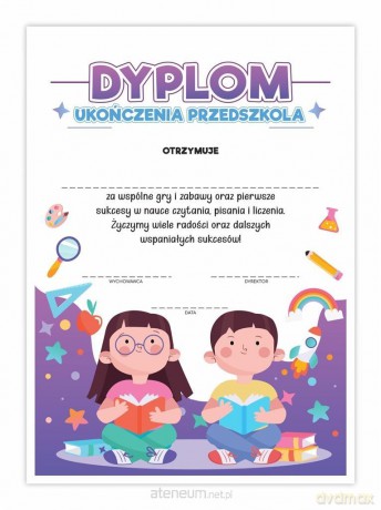 Dyplom A4 ukończenia przedszkola-Wyobraźnia 20 szt