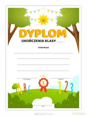 Dyplom A4 uniwersalny - Natura 20 szt