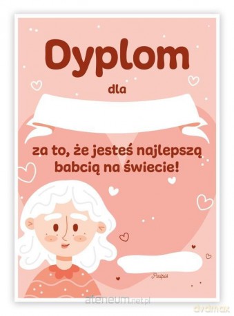 Dyplom A5 Dzień Babci certyfikat 10 szt