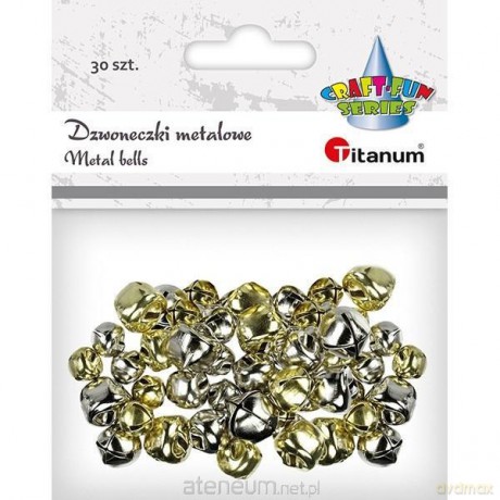 Dzwoneczki metalowe 8/10/12mm złote, srebrne 30 szt