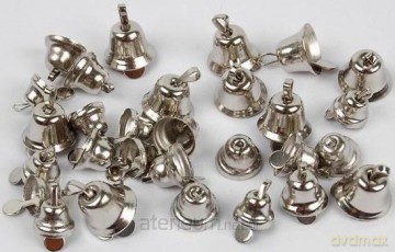 Dzwoneczki metalowe srebrne 6-10 mm 30 szt