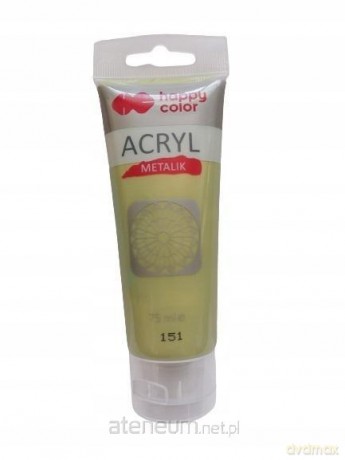Farba akryl 75ml zielone złoto metalik