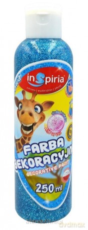 Farba dekoracyjna brokat niebieska 250 ml