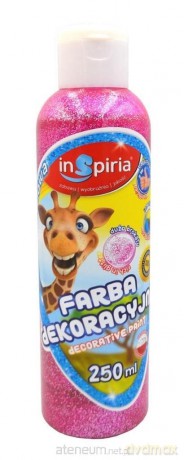 Farba dekoracyjna brokat różowa 250 ml
