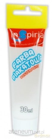 Farba plakatowa w tubie biała 30 ml (6 szt)