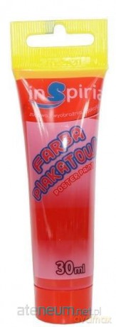 Farba plakatowa w tubie czerwona 30 ml (6 szt)