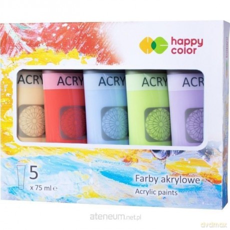 Farby akrylowe 75ml 5 kolorów