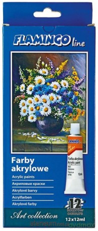 Farby akrylowe w tubie 12 kolorów 12ml